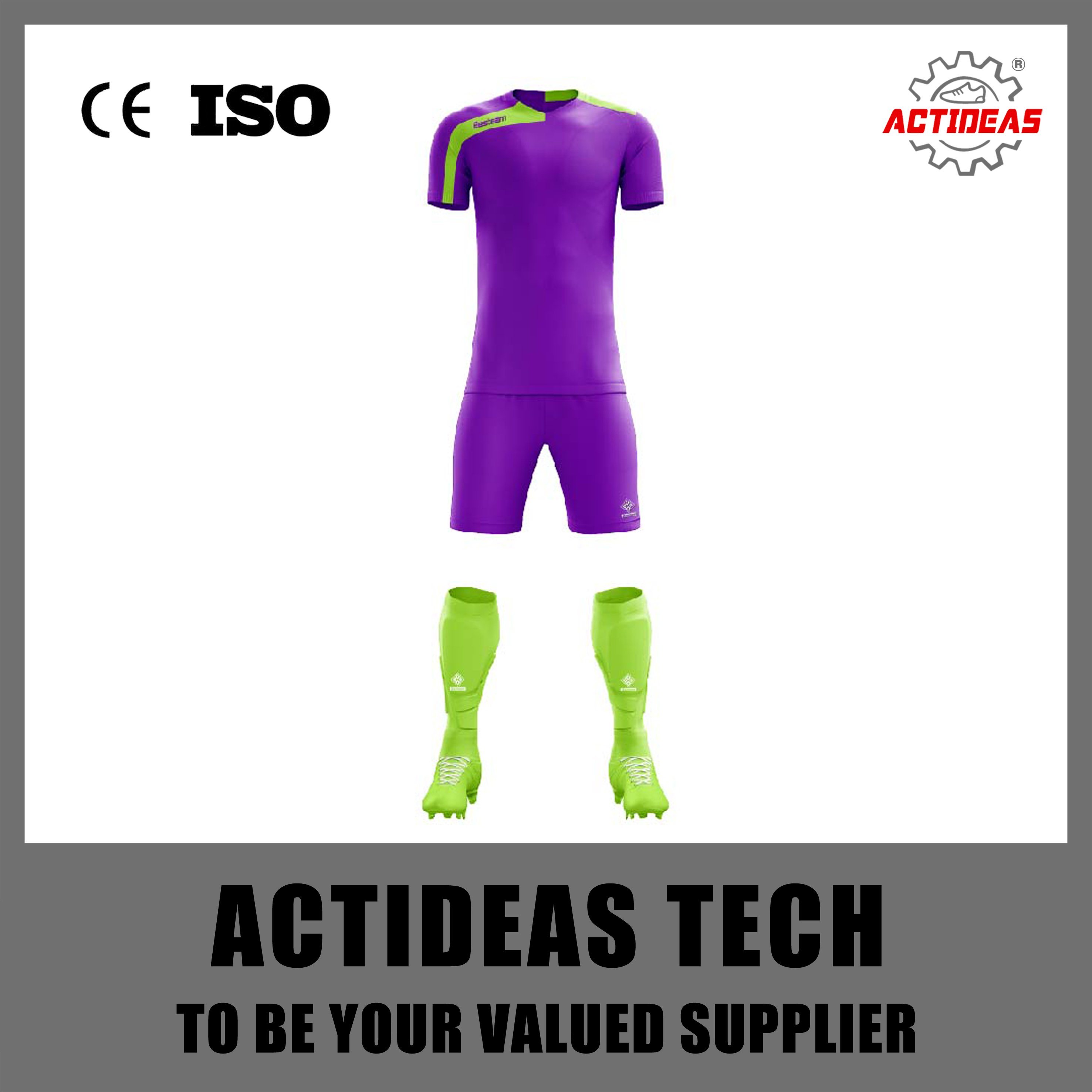 Custom Professional Purple and Black Soccer Training Uniform Football Jersey Set Sublimation Soccer Uniform Set
