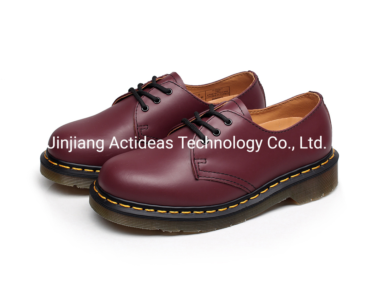 Custom Fashion Lace up Round Toe Leather Women Ankle Shoes Boots