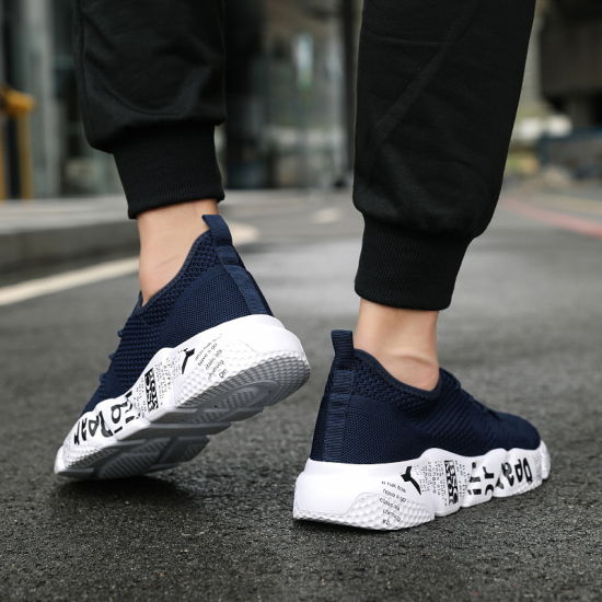 New Fashion Soft Elastic Band Sport Shoes Casual Cool Men Shoes and Breathable Running Sneakers