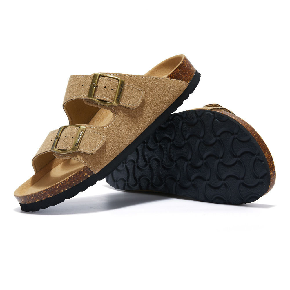 Composite Toe High Quality Lightweight Fashion Two Strap Cork Slippers