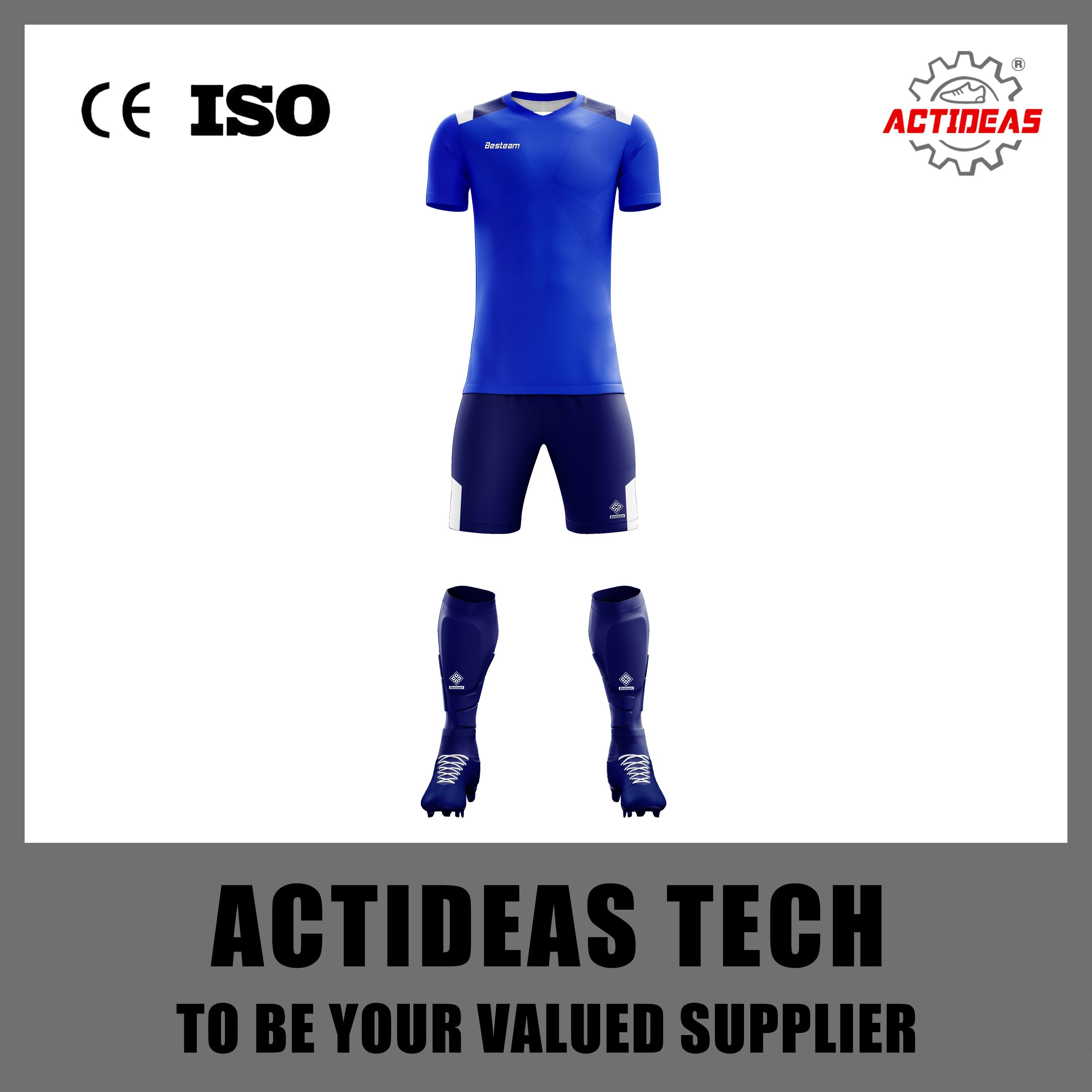 Blue Customized Personalized Soccer Jersey Set Team Uniforms High Quality Soccer Uniform Set