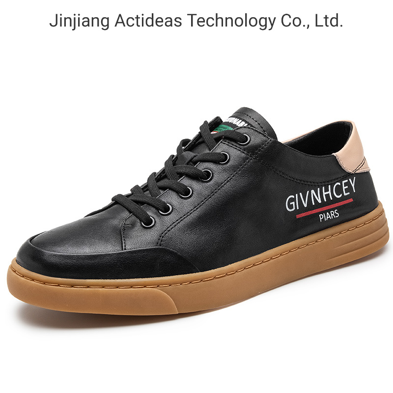 High Quality Leather Brand Men Custom Logo White Sport Casual Fashion Sneakers
