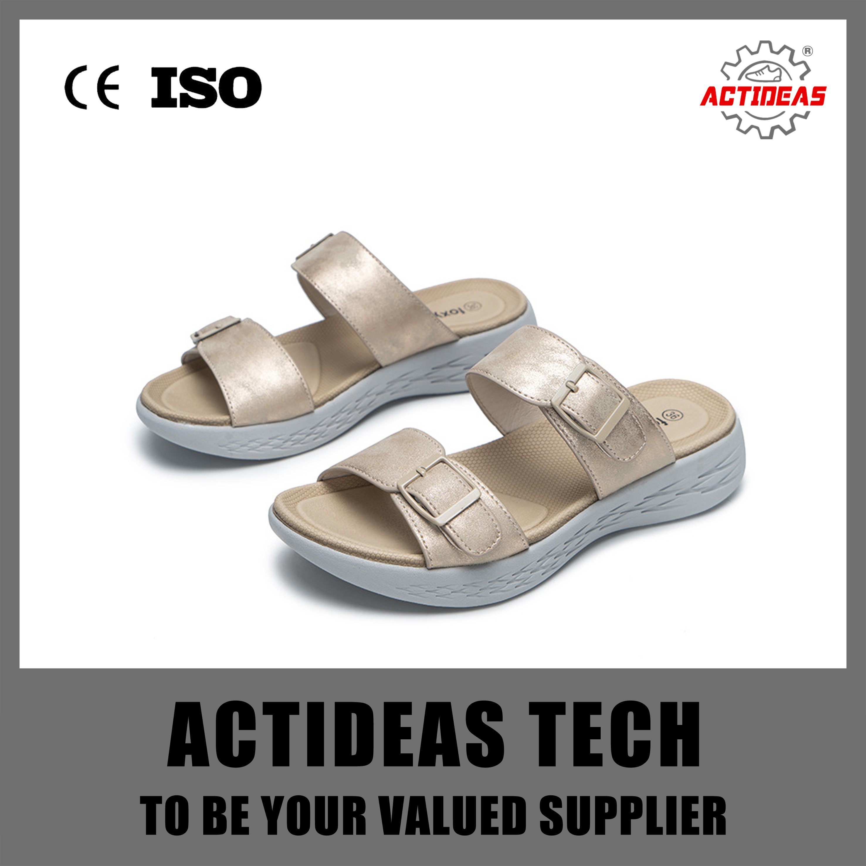 Women′s Slip-on Platform Sandals Comfortable Soft-Soled Beach Shoes