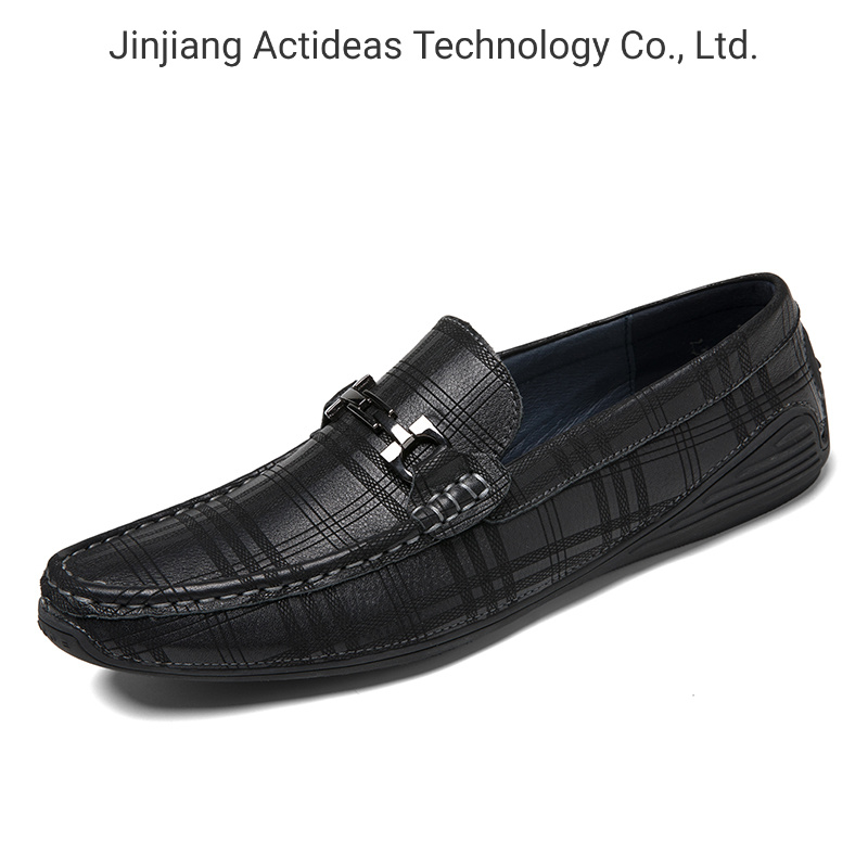 Unique Man Dress Loafer Shoes Flat Casual Men Leather Shoes