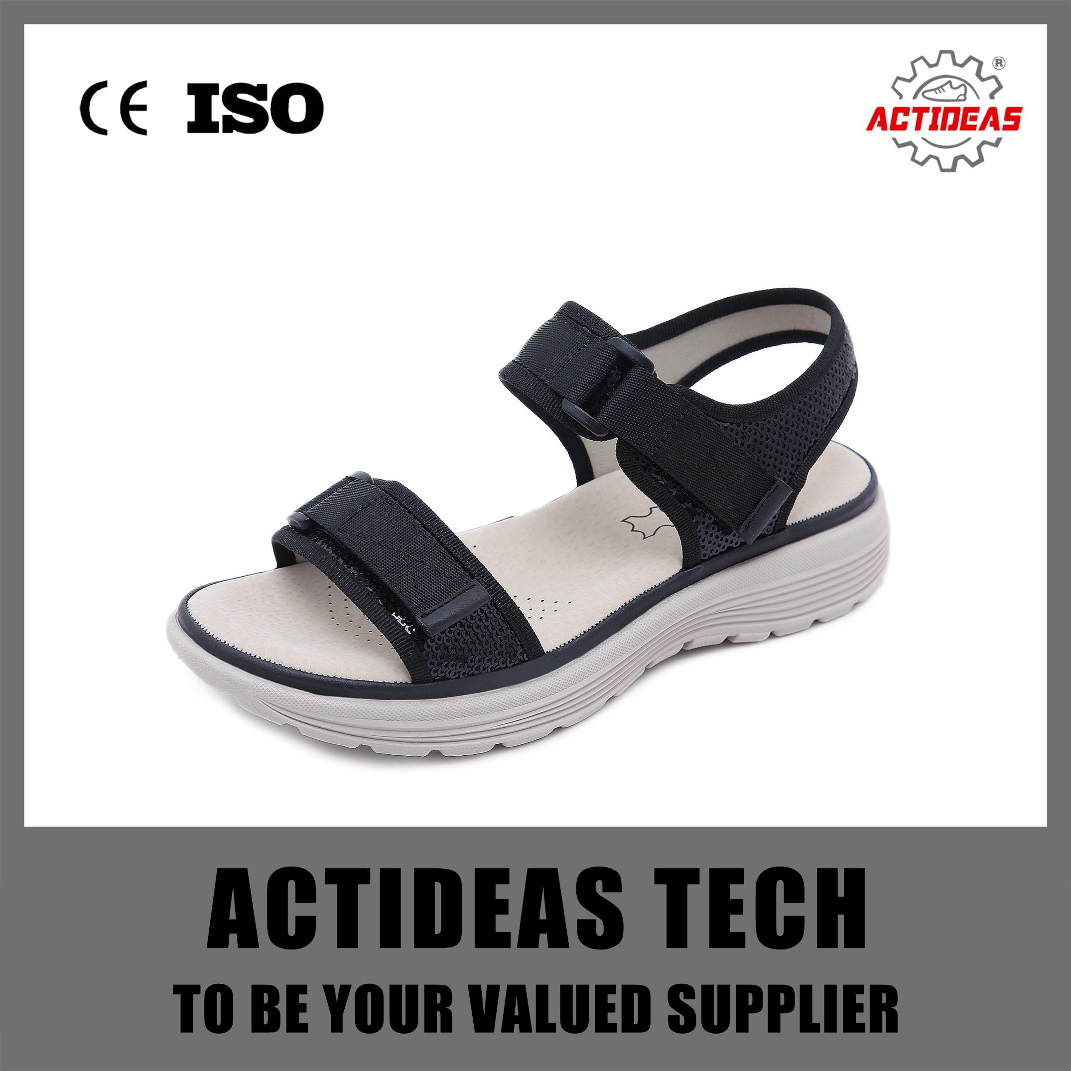 Ladies Adjustable Straps Slide Sandals Comfort with Concealed Support Water Resistant Wedge Sandals