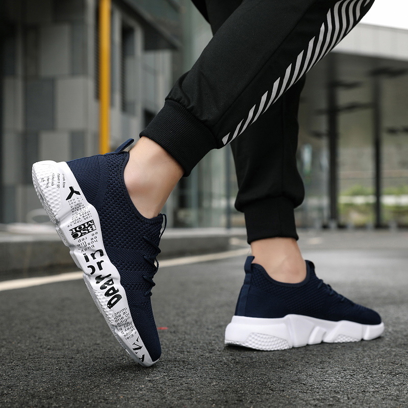 New Fashion Soft Elastic Band Sport Shoes Casual Cool Men Shoes and Breathable Running Sneakers