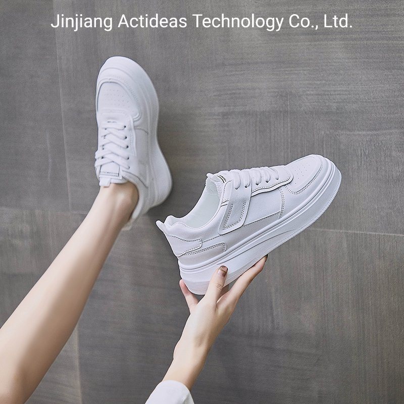 Sneakers Manufacturer Breathable Leather White Flat Women Casual Shoes