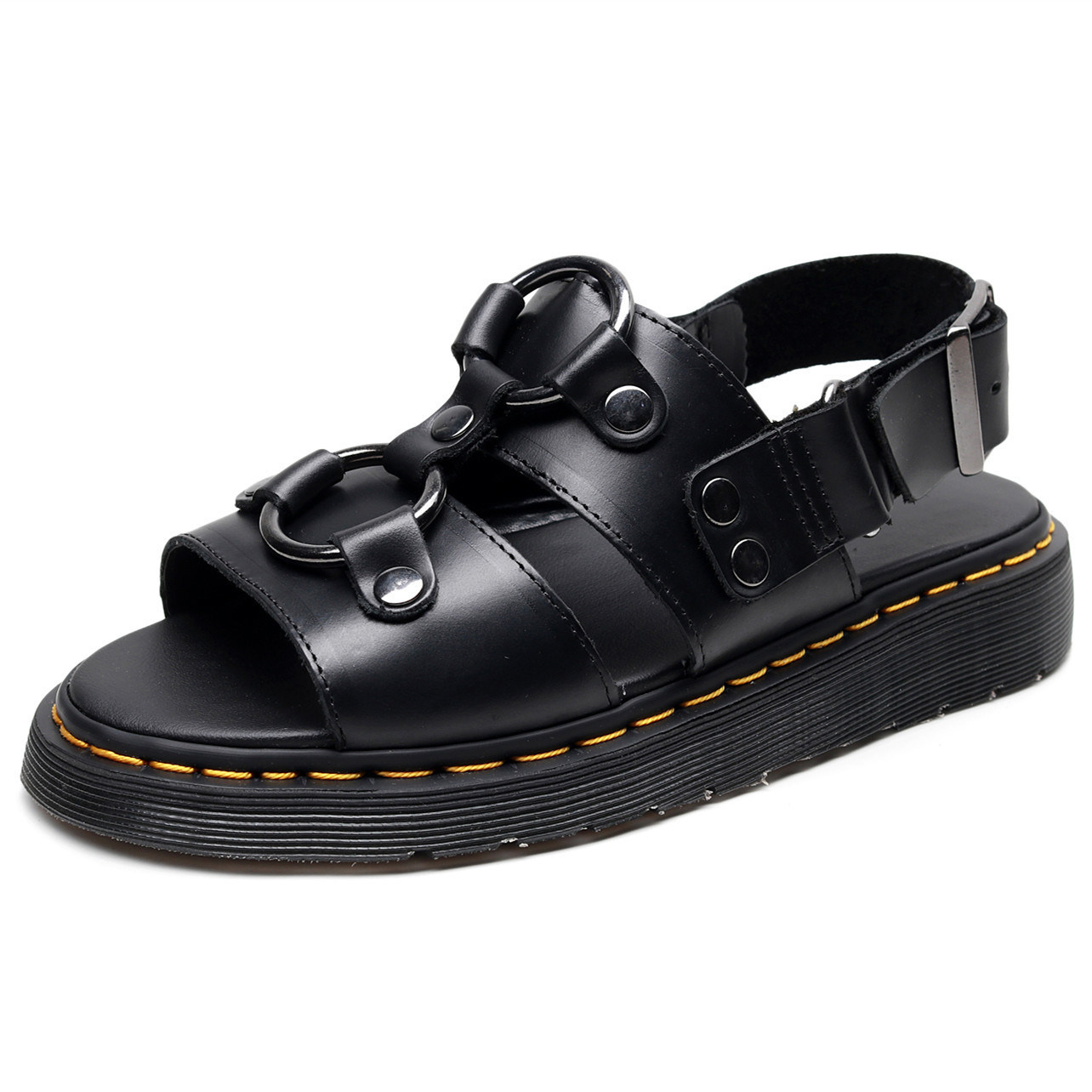 Wholesale Footwear Black Composite Toe Casual Shoes Men Leather Sandal
