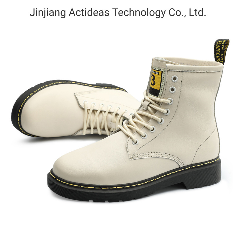 Latest High Top Winter Fashion Casual Sports Shoes White Leather Women Boots