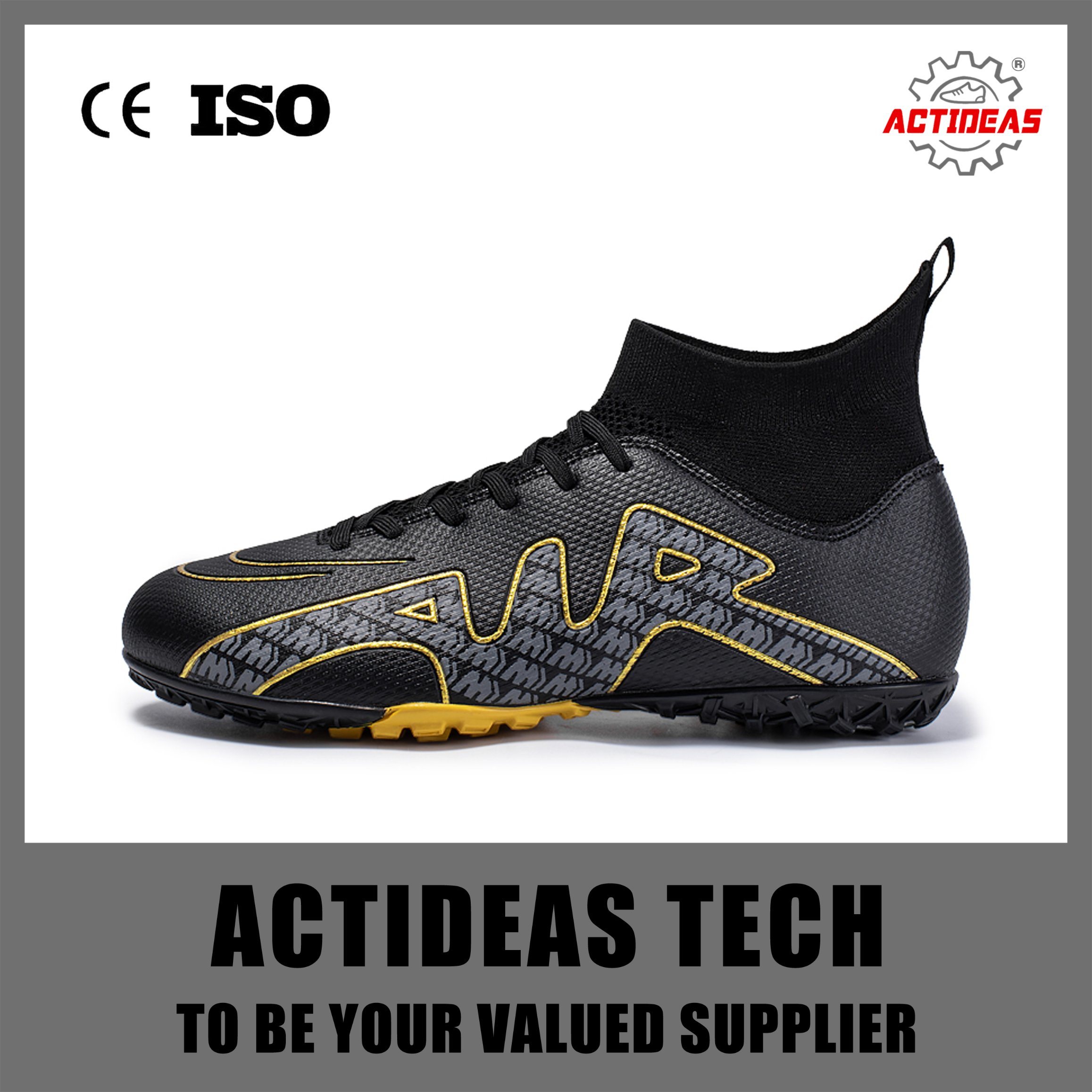 Custom Fashion Men Outdoor TPR Sole Sports Soccer Shoes