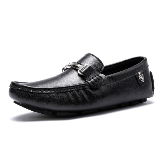 Fashion Brand Handmade Shoes Business Shoes Black Leather Shoe, Square Toe Leather Shoe