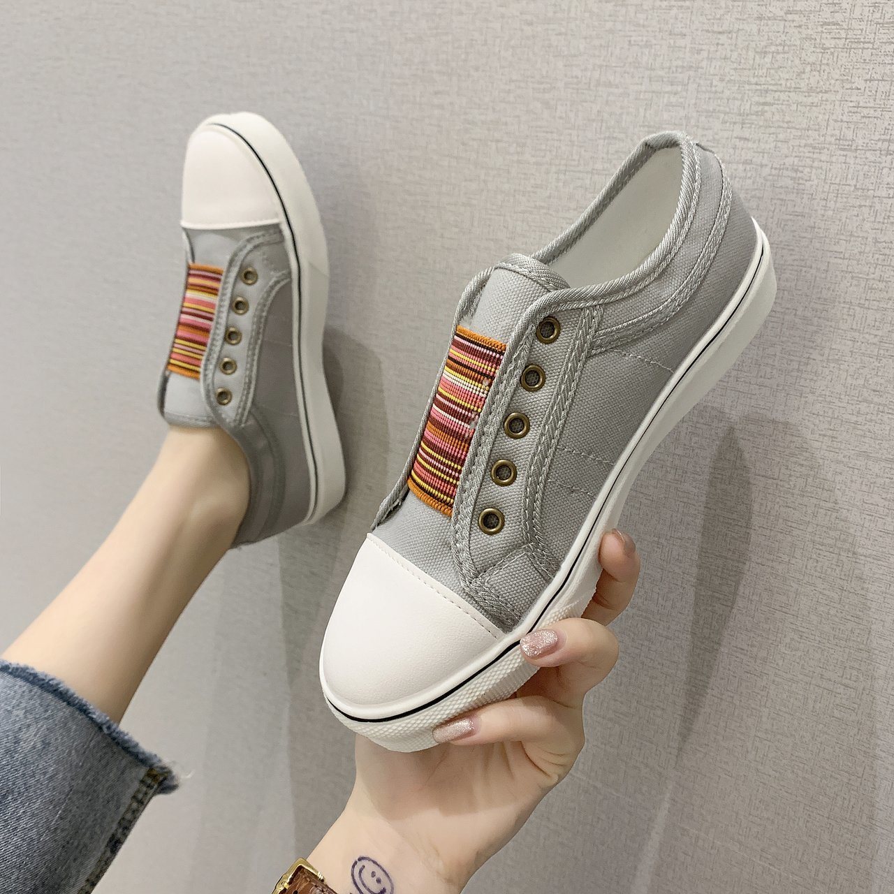 2022 Factory Customized Branded Classic Women Shoes Canvas
