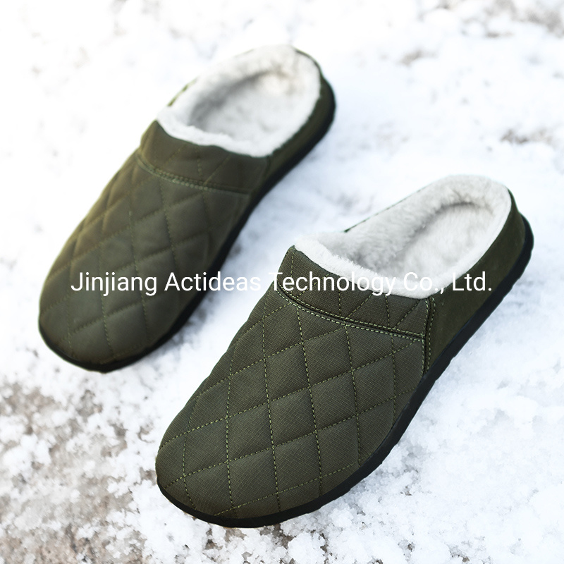 Men Slipper Indoor Winter Slippers Mules Fluffy Suede Comfy Slipper