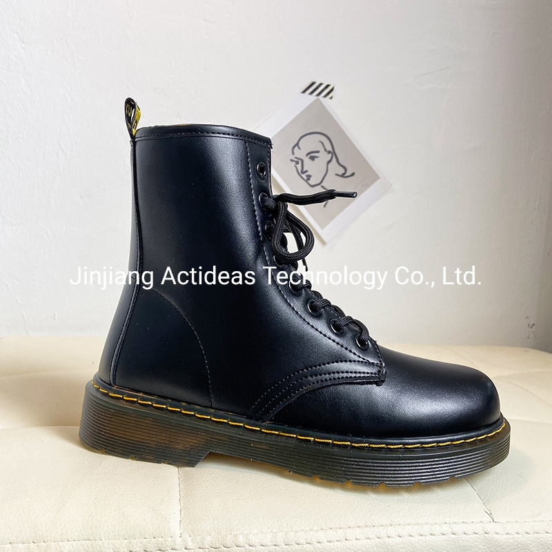 Custom Logo High Top Boots for Ladies Leather Shoes Rubber Sole Work Outdoor Boots
