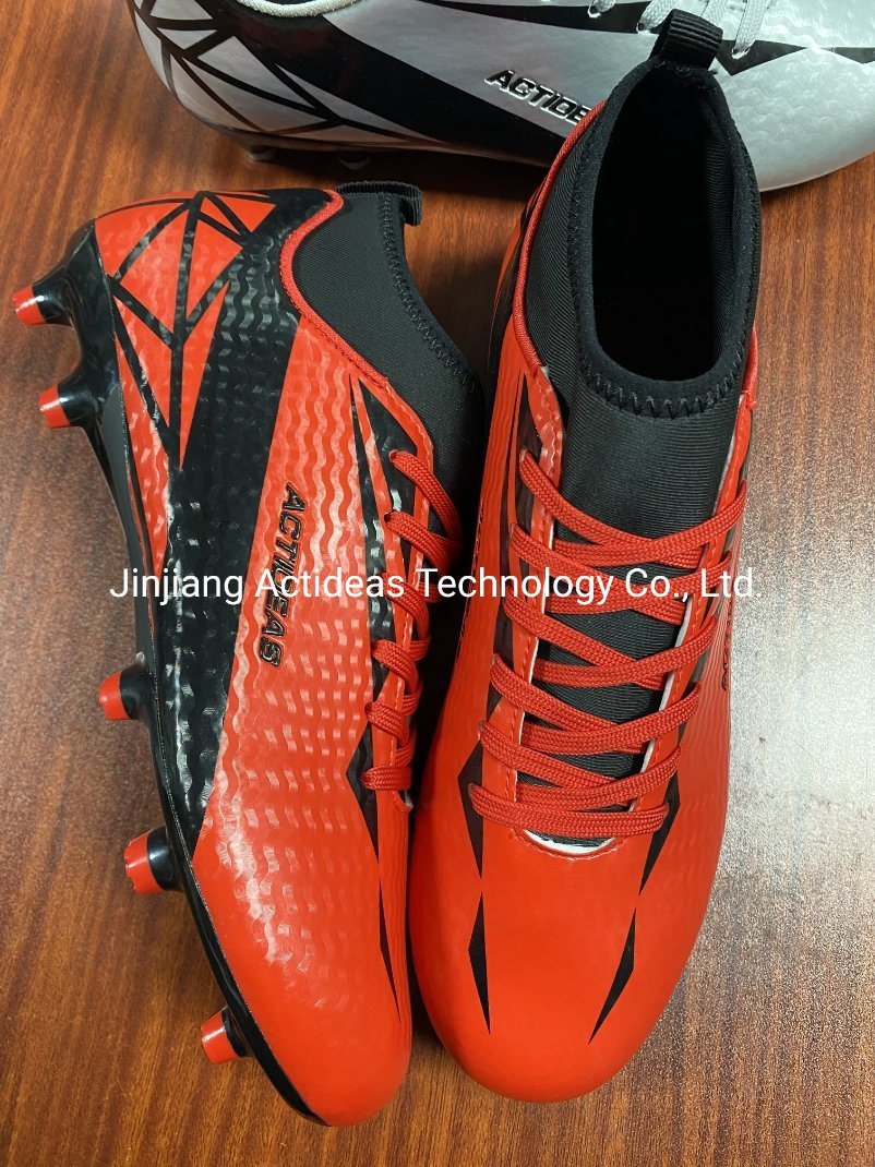 Men Athletic High Top Cleats TPU Football Soccer Boots Professional Training Shoes