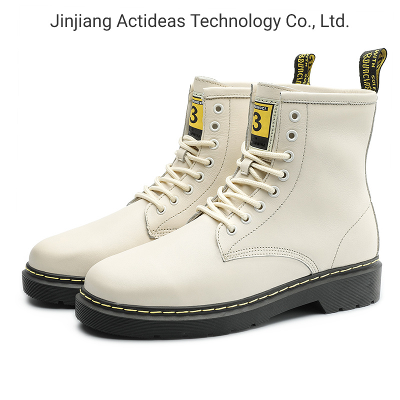 Latest High Top Winter Fashion Casual Sports Shoes White Leather Women Boots
