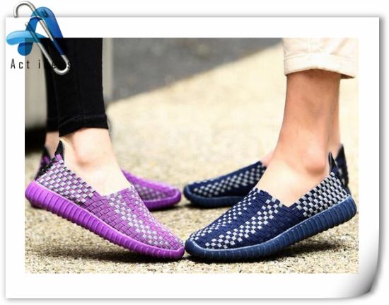 Fashion Platform Woven Elastic Fabric Shoes for Women