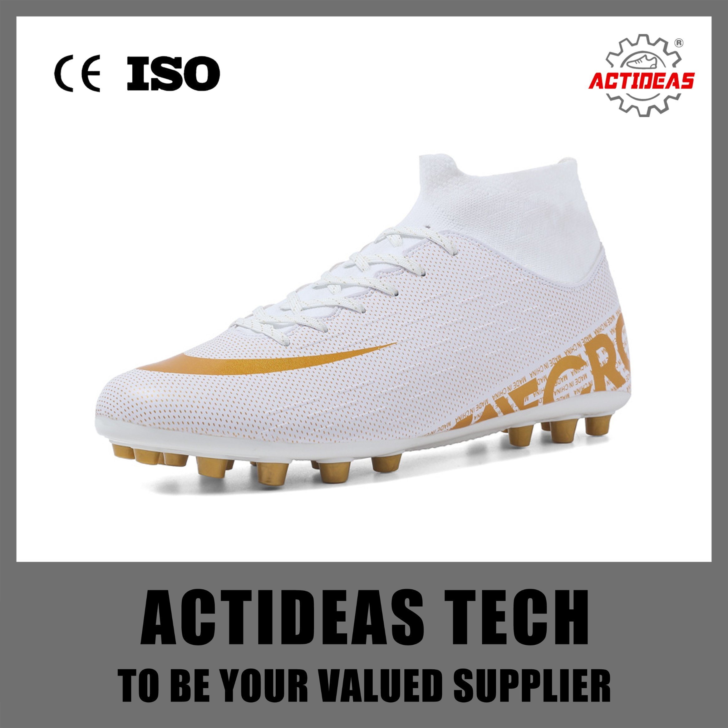 Outdoor Football Shoes Wholesale TF Men Boots Design Your Own Soccer Shoes High Ankle Cleats 24hours Online
