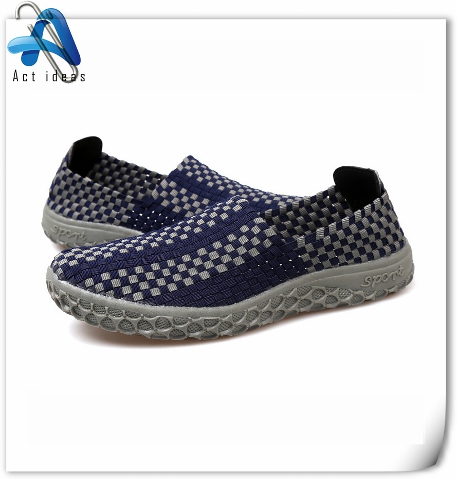 Summer Woman Casual Shoes Knit Elastic Shoes Handmade Woven Shoes