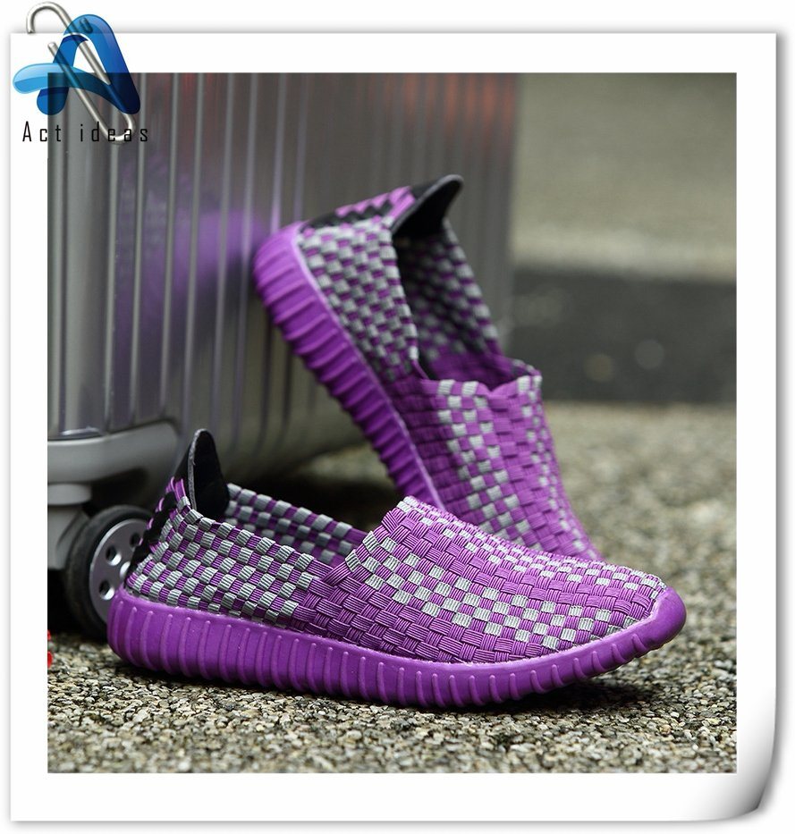 Fashion Platform Woven Elastic Fabric Shoes for Women
