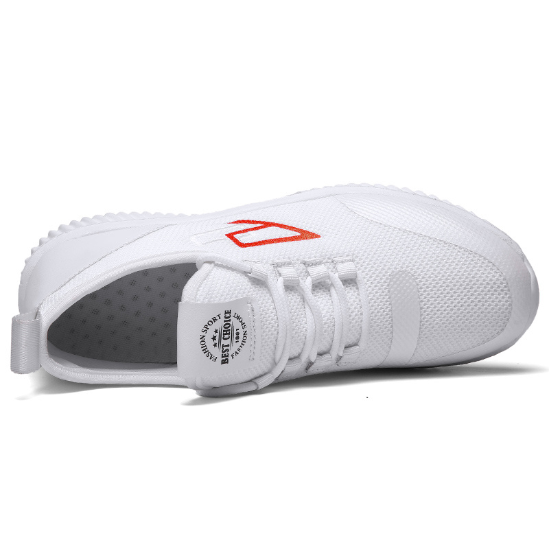 Sport Style Thick Soles White Running Shoe, Platform Shoes Men Sport Shoe